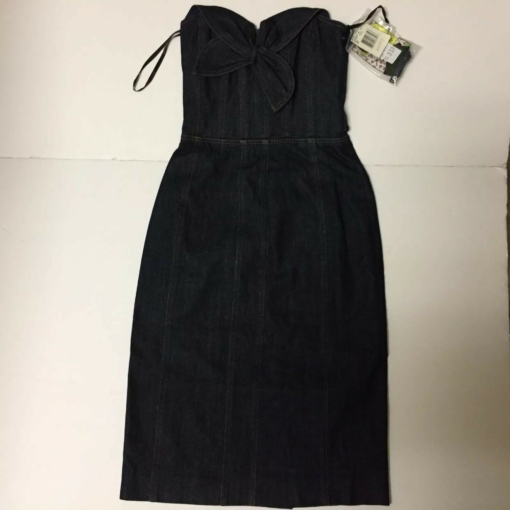 Betsey Johnson  Dark Blue Denim Strapless Dress